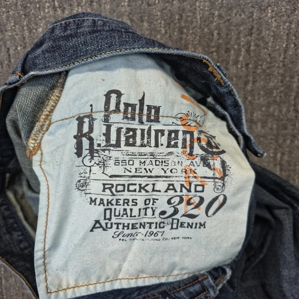 Polo Ralph Lauren Rockland 320 Jeans Men 34x34 Button Fly Distressed Flap Pocket